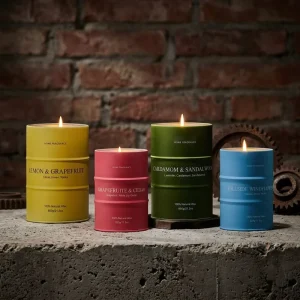 320g Matte Black Tin Jar Candles For Men Masculine Ceramic Aromatherapy Candles For Industrial Decor Bespoke Scent