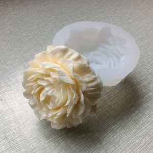 3D Peony Flower Scented Candle Silicone Mold Ornament Plaster Handmade Soap Rose Fondant Cake Baking Pastry
