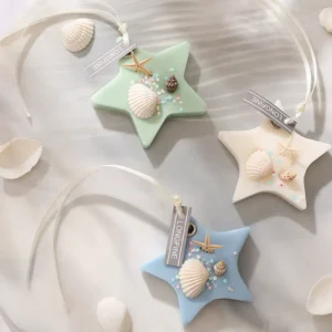 3Pcs Starfish Seashell Scented Wax Tablets Coastal Hanging Aromatherapy for Home Closet Car Long-Lasting Air Freshener