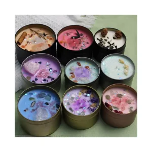 3oz Organic Aromatherapy Soy Candle Candle for Gift Private Label Tin Scented Crystal Customized Soy Wax 464 Real Fruit Candle