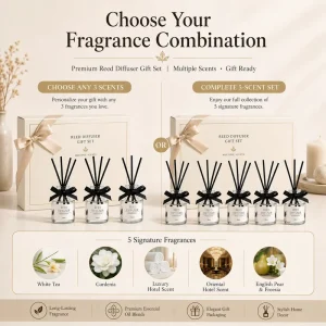 3pcs 5pcs 50ml Reed Diffuser Gift Set Private Label Home Fragrance Set with Custom Logo Packaging