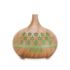 400ml Wood Grain Home Electric Air Humidifier Essential Oil Spa Ultrasonic Aromatherapy Diffuser with 7 Colorful Led Light