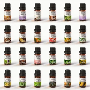 44-Flavors 10ml Pure Essential Oil with Oud, Lavender, Myrrh, Sandalwood, and Lemon for Skin Care, Diffusers, and Humidifiers