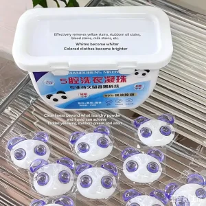 5 chambered laundry gel bead panda style long lasting fragrance color protection soft and smooth
