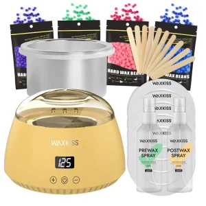 500ml Digital Wax Warmer Machine Temperature Control Hair Removal Kit with Hard Wax Beads for Sensitive Areas