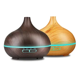 500ml Essential Oil Diffuser with Remote Control, Air Humidifier, Electric Wooden, 14W