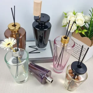 500ml Light Black Glass Flower Reed Diffuser Bottle for Hotel Room Decoration