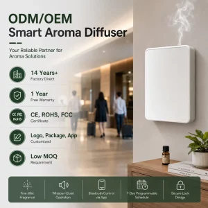 500ml Wall Mounted Aroma Diffuser Machine Battery & USB Powered for Hotel Room Home Use