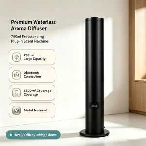 500ml Waterless Electric Metal Freestanding Scent Diffuser for APP 30dB Quiet Large Capacity Hotel Aroma Machine