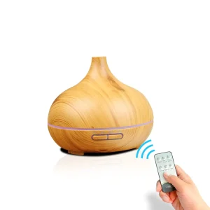 500ml Wood Grain Ultrasonic Essential Oil Aroma Diffuser with 7-Color Light and App Control