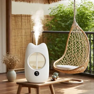 50ML Mini Cat-Shaped Essential Oil Diffuser 7-Speed Wall Mount Portable for Hotels