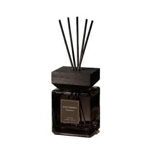 50ml 100ml 150ml 200ml 250ml Square Black Reed Diffuser Glass Bottle Screw Cap Set with Sticks