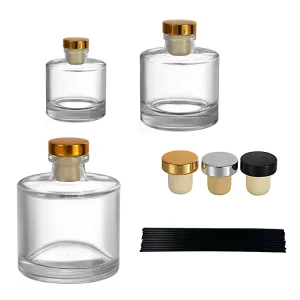 50ml 100ml 150ml 200ml Empty Fragrance Diffuser Bottles with Reeds, Sticks and Gold Corks
