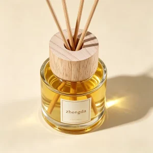 50ml Crystal Clear Reed Diffuser Bottles High End Luxury Design With Wooden Lid