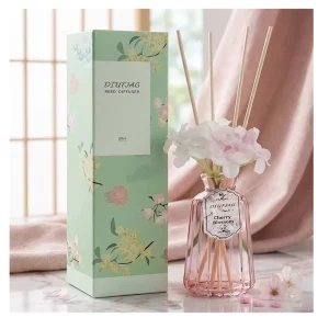 50ml Custom Reed Diffuser Set Lasting Home Fragrance Decorative Dry Flowers for Hotels Bedrooms Valentine’s Glass Perfume Gifts