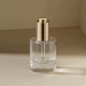 50ml Essential Oils Thick Bottom Dropper Bottles Skincare Beard Oil Crystal Glass Bottle With Black Needle Push Dropper