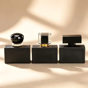 50ml Flat Square Fragrance Black Mens Cologne Empty Perfume Bottle