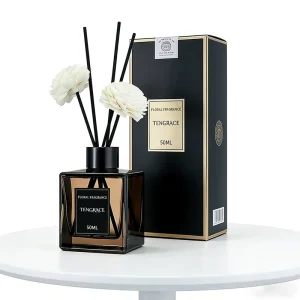 50ml Glass Reed Diffuser Bottle with Gold Cap, Empty Aroma Oil Bottle