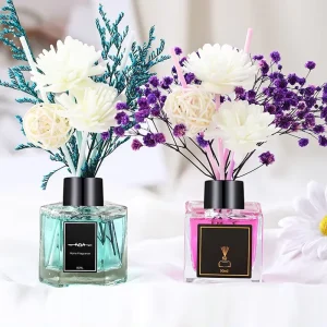 50ml Glass Reed Diffuser with Dried Flowers for Hotel Rooms