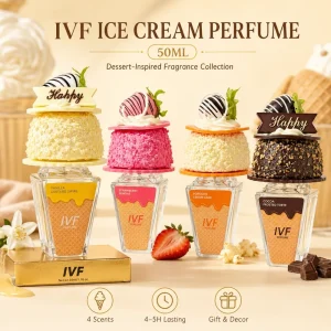 50ml Ice Cream Dessert Perfume Cute Cake Shape Fragrance Long Lasting Sweet Scent Novelty Gift Perfume for Women