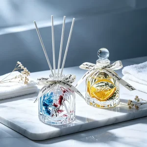 50ml Lady Head Crystal Clear Glass Reed Diffuser Bottle for Car Use