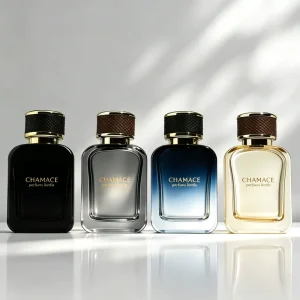 50ml Square Glass Perfume Bottle Empty Crimp Spray Pump Perfume Bottle Custom Colors with Matching Cap with Box