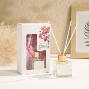 50ml Square Glass Sulfate Free Alcohol Free Reed Diffuser Container Fragrance Easy Open Empty Cap Convenient Carton