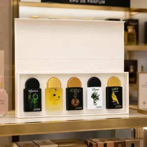 5PCSX20ML Mini Eau De Parfum Spray Gift Box Set with Long lasting Floral & Woody Rose Fragrance for Men