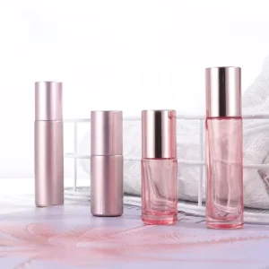 5ml 10ml Eye Essential Oil Cream Rose Gold Glass Roll on Bottle Pink Stainless Roller Balls Pink Glass Roller Bottle in Stock
