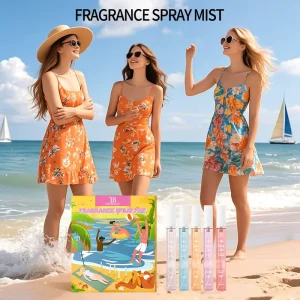 5pcs Beach Fragrance Spray Set Non Alcoholic Long Lasting Floral Fruit Body Mist Niche Perfume Small Test Tube