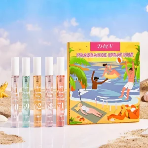5pcs Set 10ml Summer Beach Fragrance Spray Mist Portable Pocket Perfume Set Long Lasting Aroma Spray Women Travel Gift