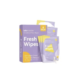 6 Piece Pack Anti Sweat Antiperspirant Deodorant Underarm Body Wipes Cooling Cleansing for Sweat and Body Odor Control Stay Fresh