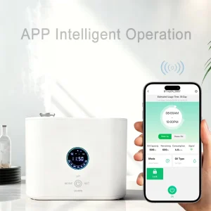 600ml Electric Smart App-Controlled PP White Ultrasonic Essential Oil Diffuser Machine for Household and Hotel Use
