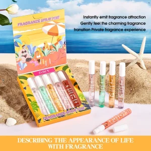 6pcs Set 10ml Summer Beach Fragrance Spray Mist Numbered Pocket Perfume Set Long Lasting Aroma Spray Women Travel Gift
