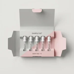 7 Piece Fragrance Sample Box Slider Set 1ml 1.5ml 2ml Vials Nail Polish Oil Essential Oil Gift Paper Boxes Made Recycled