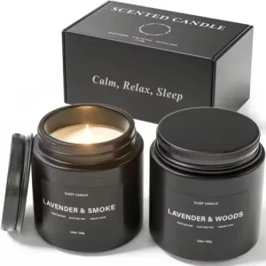 7 oz 8oz Home Decor Matt Black Candle Jar Bottle Soy Wax Lavender Scented Candle with Lid