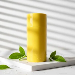 75g Round Empty Refillable Antiperspirant Yellow Deodorant Stick Container 2.5oz Push up Sun Stick Packaging