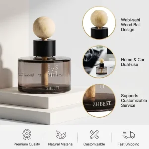 80ml Cylindrical Glass Car Reed Diffuser