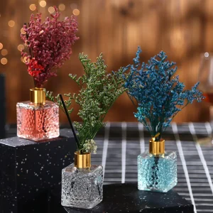 80ml Glass Jar Reed Diffuser with Custom Logo, Natural Liquid Aroma Perfume, Home Fragrance Aromatherapy Bottle for Weddings