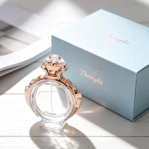 80ml Rose Gold Shoulder Covered Crimp Neck Pump Sprayer Eco friendly Perfume Bottle for Bulk Fragrance Set Supply