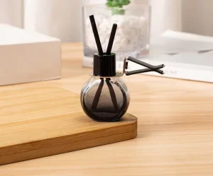 8ml Black Glass Car Reed Diffuser Aroma Bottle with Cap and Clip