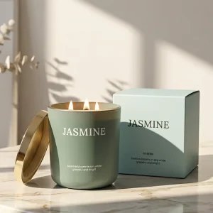 8oz Glass Scented Candles With Metal Lid Soy Wax Candles Custom Logo and Color Box Set for Decor