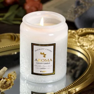 8oz Sandalwood Rose Scented Candle Christmas Gift Natural Floral Aromatherapy Handmade Non-Toxic Soy Candle Home Fragrance