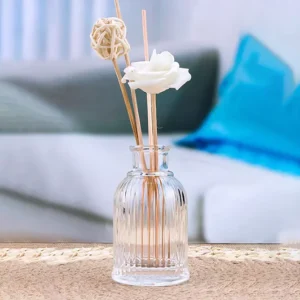 90ml Striped Transparent Glass Empty Perfume Reed Diffuse Glass Bottle for Aroma