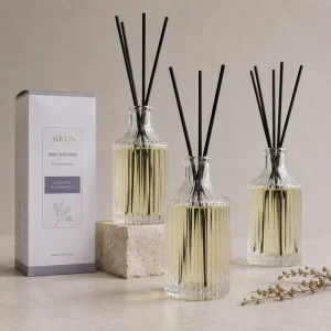 AIKUN 160ml Glass Reed Diffuser Set Lavender Chamomile Long Lasting Natural Fragrance Aroma Diffuser for Home Living Room Decor