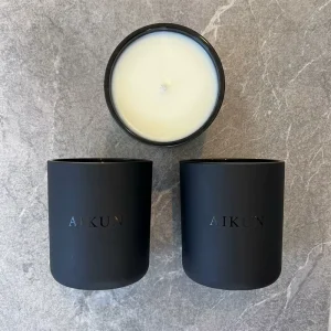 AIKUN Custom Logo Matte Black Container Scented Candle for Hotel Spa Wedding Gift Aromatherapy