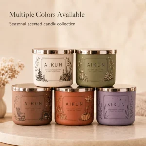 AIKUN Custom Source Factory Direct Price Unique Design Team Strict Quality Control Eco-friendly Scented Candle for Home