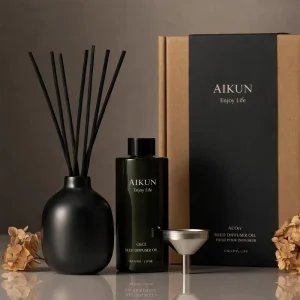 AIKUN Gift Box Private Label Aromatherapy Diffuser Nail Salon Decor Soft Elegant Atmosphere Fragrance Reed Diffuser