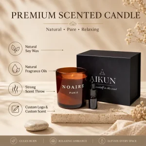 AIKUN Kitchen Fresh Scented Candle Odor Neutralizing Citrus Soy Wax Jar Candle for Cooking Cleanliness & Home Refreshment Bulk