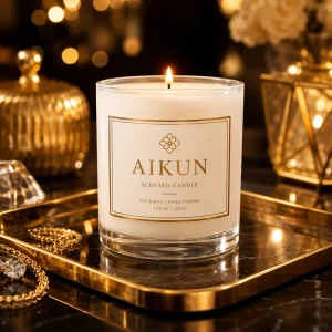AIKUN Minimalist White Vessel Furniture Decoration OEM Source Shipping Strict Quality Highly Scented Candle